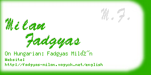 milan fadgyas business card